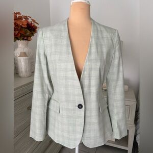 Zara Light Green Plaid Blazer